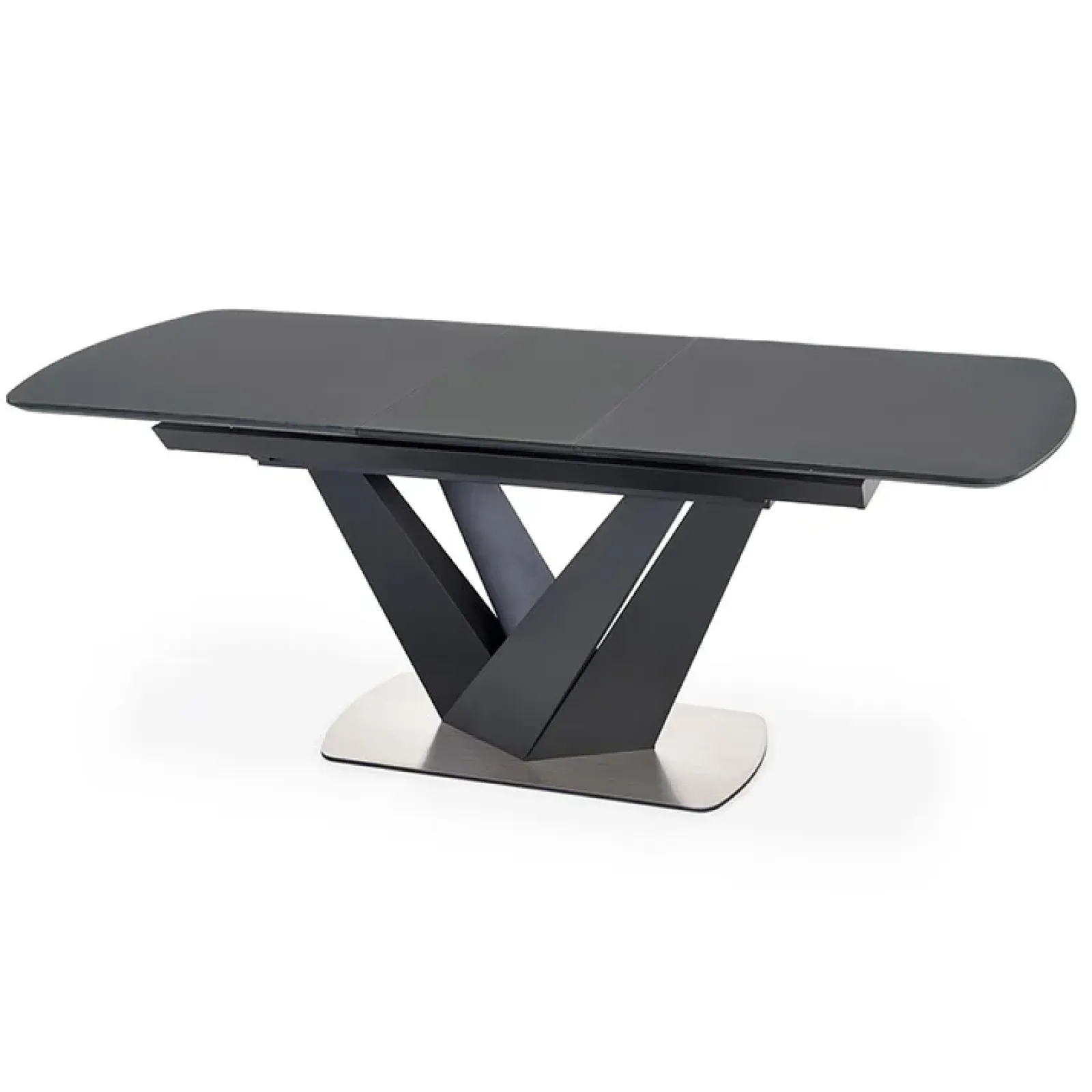 Garnero Arredamenti Tavoli Da Pranzo|Tavoli Allungabili-Tavolo allungabile moderno 160/200cm grigio scuro nero Blasco