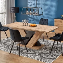 Garnero Arredamenti Tavoli In Legno|Tavoli Da Pranzo-Tavolo allungabile moderno 160/200cm rovere nero Wolly