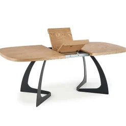 Garnero Arredamenti Tavoli Da Pranzo|Tavoli Allungabili-Tavolo allungabile moderno 160/200cm rovere naturale nero Evan