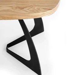 Garnero Arredamenti Tavoli Da Pranzo|Tavoli Allungabili-Tavolo allungabile moderno 160/200cm rovere naturale nero Evan