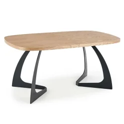 Garnero Arredamenti Tavoli Da Pranzo|Tavoli Allungabili-Tavolo allungabile moderno 160/200cm rovere naturale nero Evan