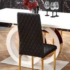 Garnero Arredamenti Tavoli Laccati|Tavoli Da Pranzo-Tavolo allungabile moderno 160/200cm bianco oro Malvasia