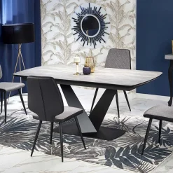 Garnero Arredamenti Tavoli Da Pranzo|Tavoli Allungabili-Tavolo allungabile moderno 180/230cm grigio scuro nero Zara