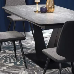 Garnero Arredamenti Tavoli Da Pranzo|Tavoli Allungabili-Tavolo allungabile moderno 180/230cm grigio scuro nero Zara