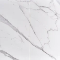 Garnero Arredamenti Tavoli Laccati|Tavoli Da Pranzo-Tavolo allungabile moderno 160/220cm marmo bianco nero Isaia