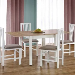 Garnero Arredamenti Tavoli In Legno|Tavoli Da Pranzo-Tavolo allungabile moderno 80/160cm rovere sonoma bianco Akainu Bianco - Rovere