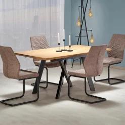 Garnero Arredamenti Tavoli Da Pranzo|Tavoli Allungabili-Tavolo allungabile moderno 180/240cm rovere nero Papavero Gihome®
