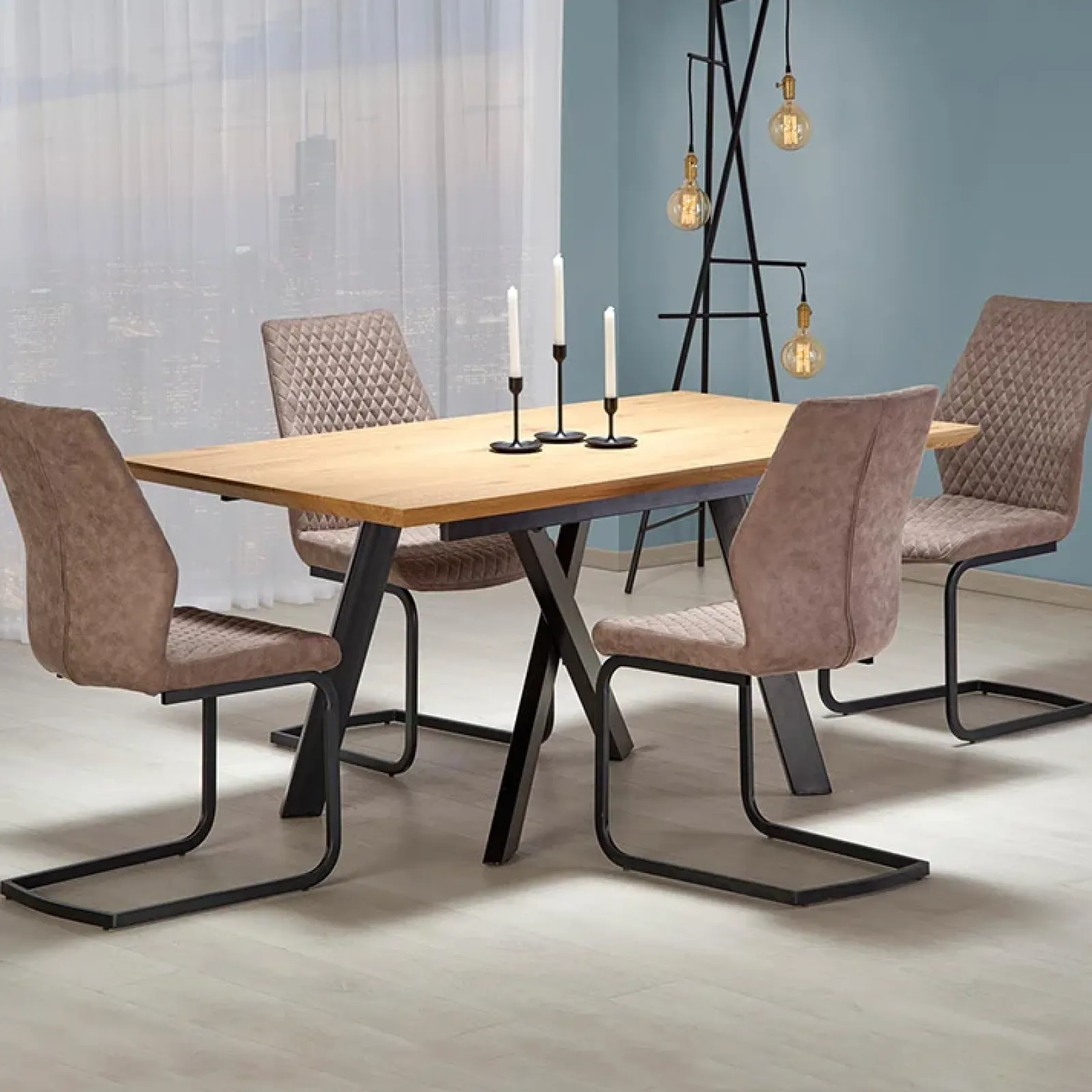 Garnero Arredamenti Tavoli Da Pranzo|Tavoli Allungabili-Tavolo allungabile moderno 180/240cm rovere nero Papavero Gihome®