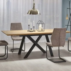 Garnero Arredamenti Tavoli Da Pranzo|Tavoli Allungabili-Tavolo allungabile moderno 180/240cm rovere nero Papavero Gihome®
