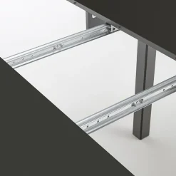 Garnero Arredamenti Tavoli Rotondi|Tavoli Da Pranzo-Tavolo allungabile rotondo 102/142cm moderno nero Caienna