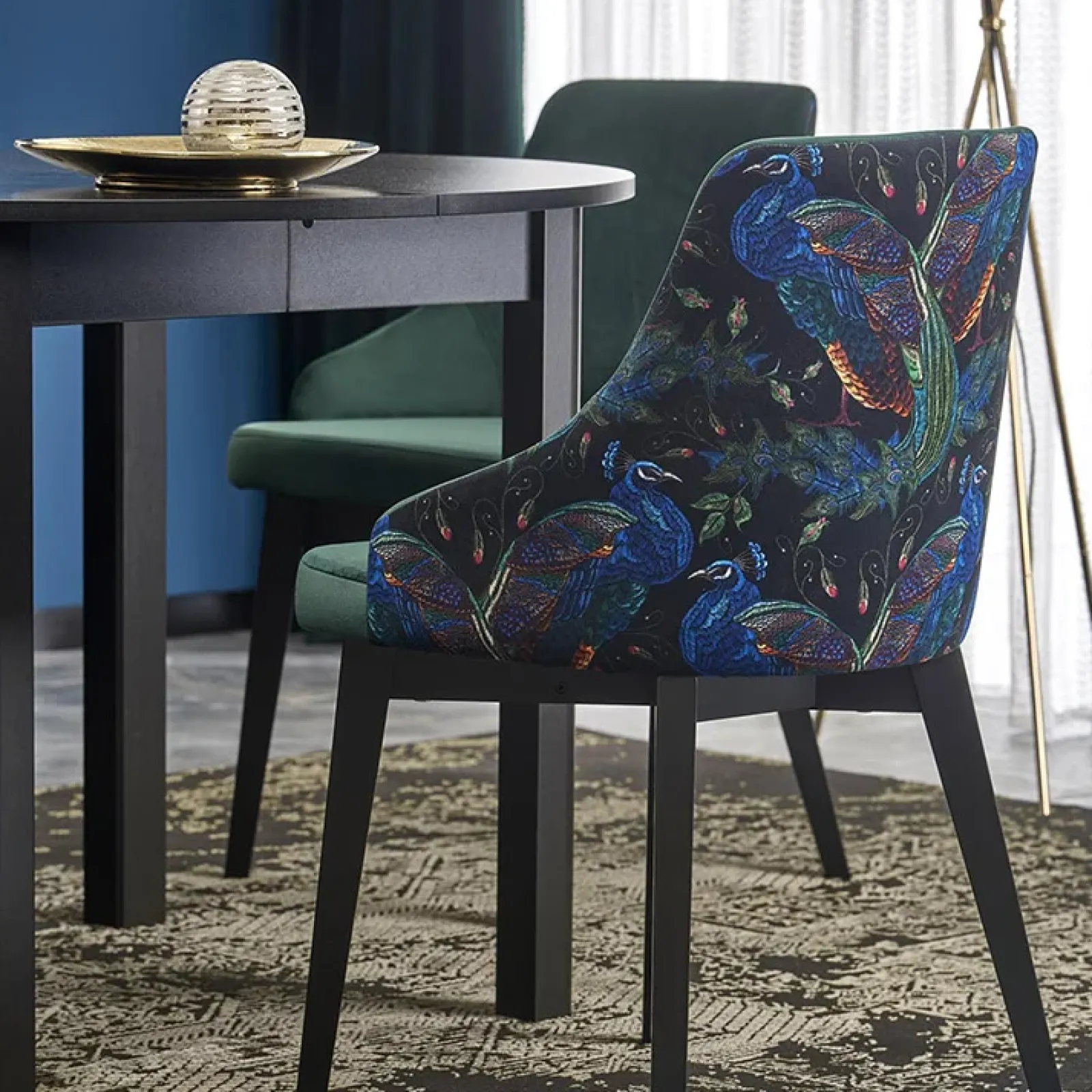 Garnero Arredamenti Tavoli Rotondi|Tavoli Da Pranzo-Tavolo allungabile rotondo 102/142cm moderno nero Caienna