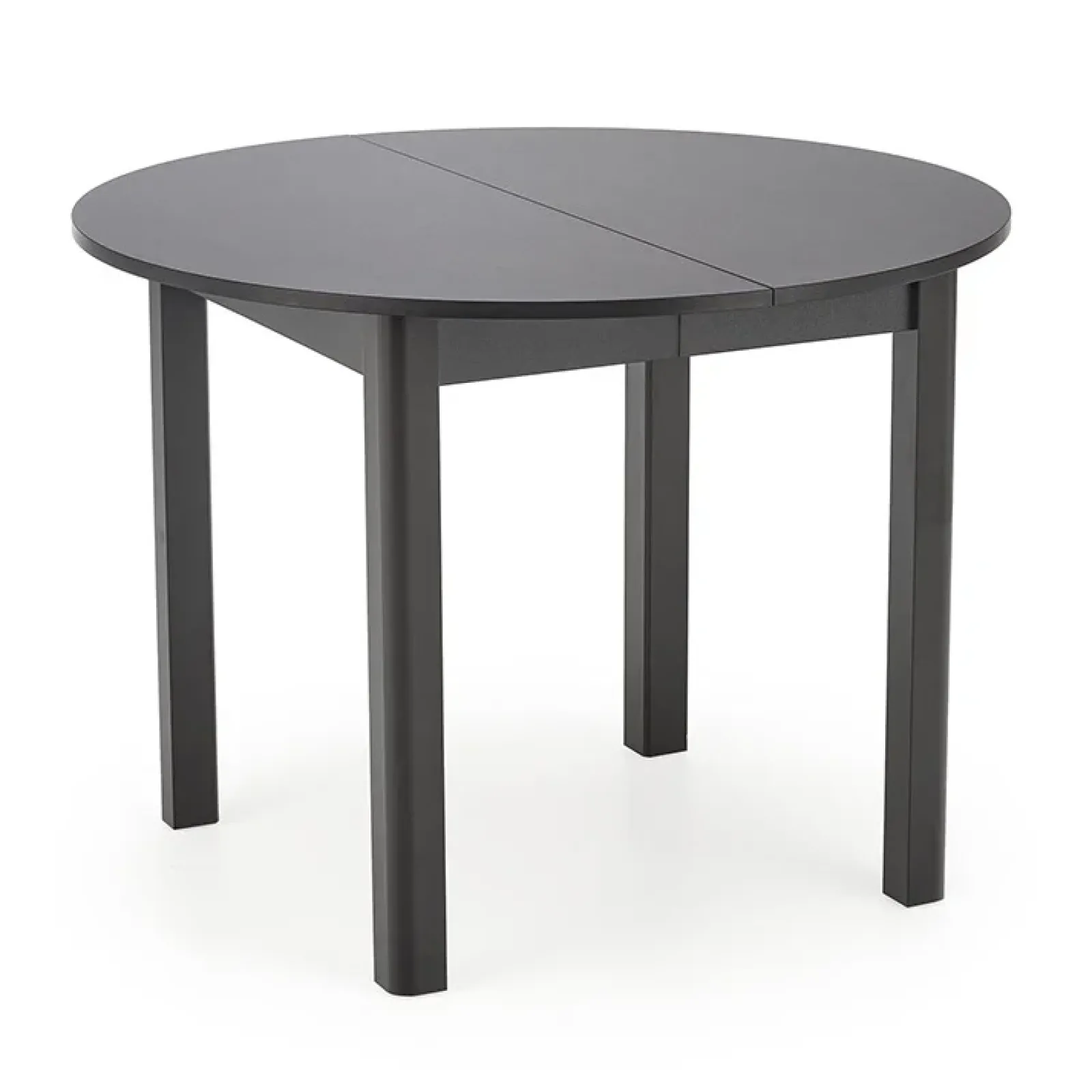 Garnero Arredamenti Tavoli Rotondi|Tavoli Da Pranzo-Tavolo allungabile rotondo 102/142cm moderno nero Caienna
