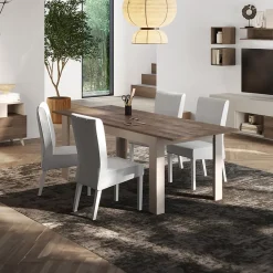 Garnero Arredamenti Tavoli In Legno|Tavoli Da Pranzo-Tavolo allungabile 137/185x90cm beige rovere scuro Witty Noce - Beige