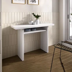 Garnero Arredamenti Tavoli Da Cucina|Tavoli Da Pranzo-Tavolo allungabile 111x33-66cm bianco Garcia