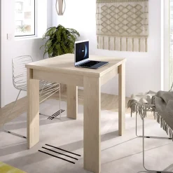 Garnero Arredamenti Tavoli In Legno|Tavoli Da Pranzo-Tavolo allungabile 67-134x67cm legno naturale Koke