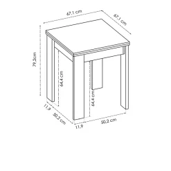 Garnero Arredamenti Tavoli In Legno|Tavoli Da Pranzo-Tavolo allungabile 67-134x67cm legno naturale Koke