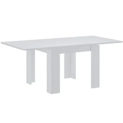 Garnero Arredamenti Tavoli Da Pranzo|Tavoli Allungabili-Tavolo allungabile 90x90cm moderno a libro Calla Bianco Frassinato