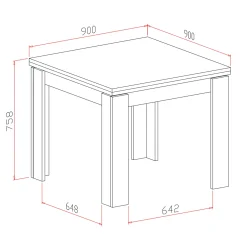 Garnero Arredamenti Tavoli Da Pranzo|Tavoli Allungabili-Tavolo allungabile 90x90cm moderno a libro Calla Bianco Frassinato
