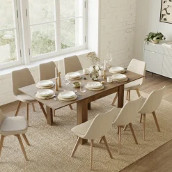 Garnero Arredamenti Tavoli In Legno|Tavoli Da Pranzo-Tavolo allungabile 90x90cm moderno a libro Calla Noce