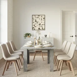 Garnero Arredamenti Tavoli In Legno|Tavoli Da Pranzo-Tavolo allungabile 90x90cm moderno a libro Calla Grigio