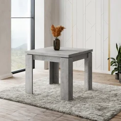Garnero Arredamenti Tavoli In Legno|Tavoli Da Pranzo-Tavolo allungabile 90x90cm moderno a libro Calla Grigio