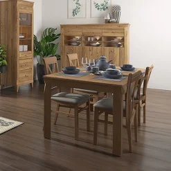 Garnero Arredamenti Tavoli In Legno|Tavoli Da Pranzo-Tavolo allungabile 160/200x76cm rovere scuro Lucca