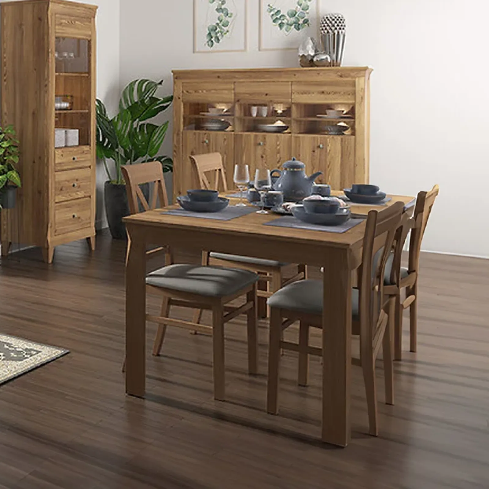 Garnero Arredamenti Tavoli In Legno|Tavoli Da Pranzo-Tavolo allungabile 160/200x76cm rovere scuro Lucca