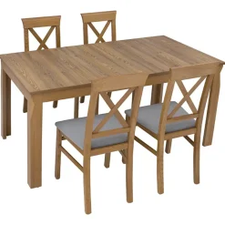 Garnero Arredamenti Tavoli In Legno|Tavoli Da Pranzo-Tavolo allungabile 160/200x76cm rovere scuro Lucca