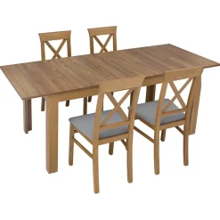 Garnero Arredamenti Tavoli In Legno|Tavoli Da Pranzo-Tavolo allungabile 160/200x76cm rovere scuro Lucca