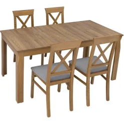 Garnero Arredamenti Tavoli In Legno|Tavoli Da Pranzo-Tavolo allungabile 160/200x76cm rovere scuro Lucca