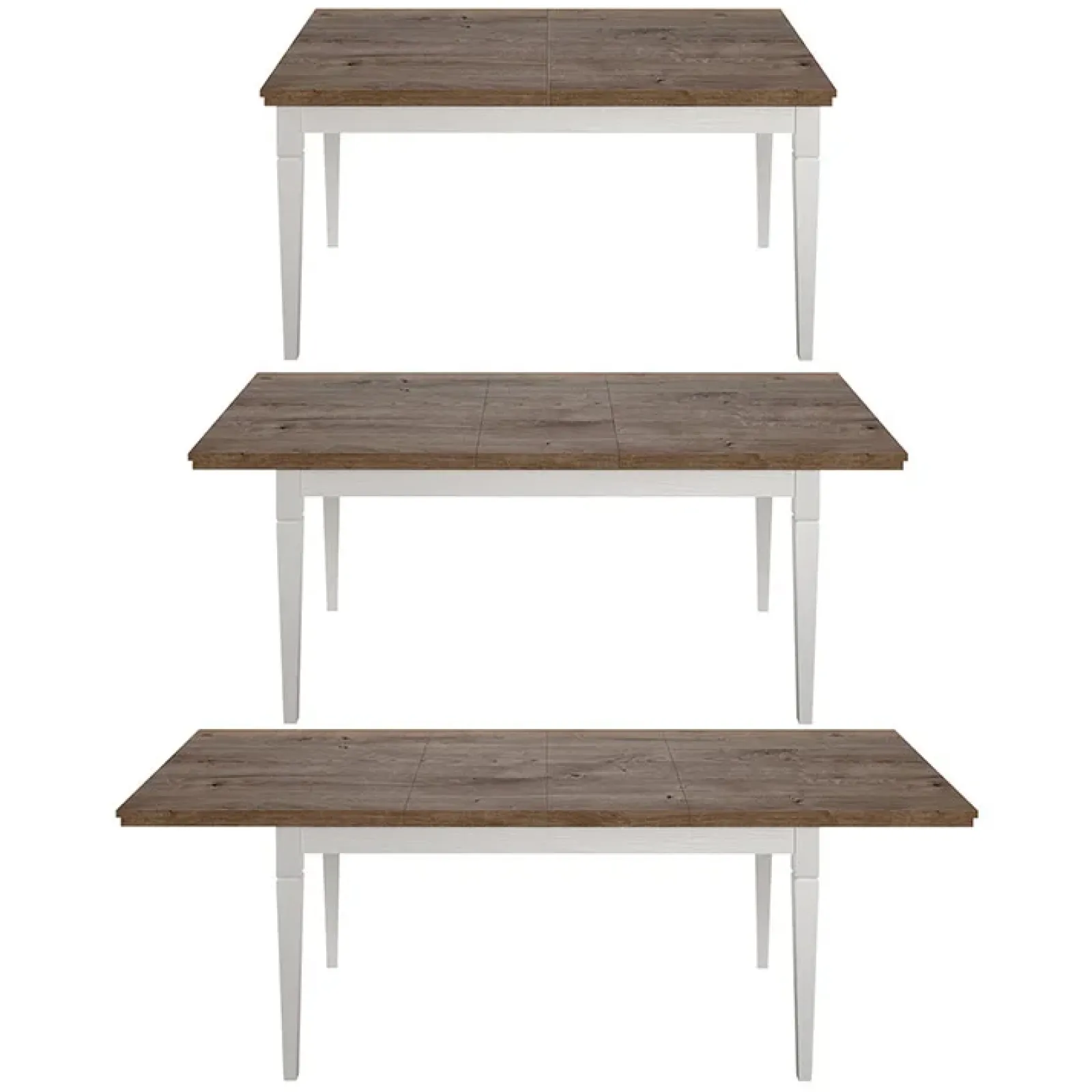 Garnero Arredamenti Tavoli In Legno|Tavoli Da Pranzo-Tavolo 160/200/240cm allungabile rovere Texel Bianco Frassinato