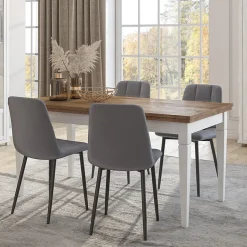 Garnero Arredamenti Tavoli In Legno|Tavoli Da Pranzo-Tavolo 160/200/240cm allungabile rovere Texel Bianco Frassinato