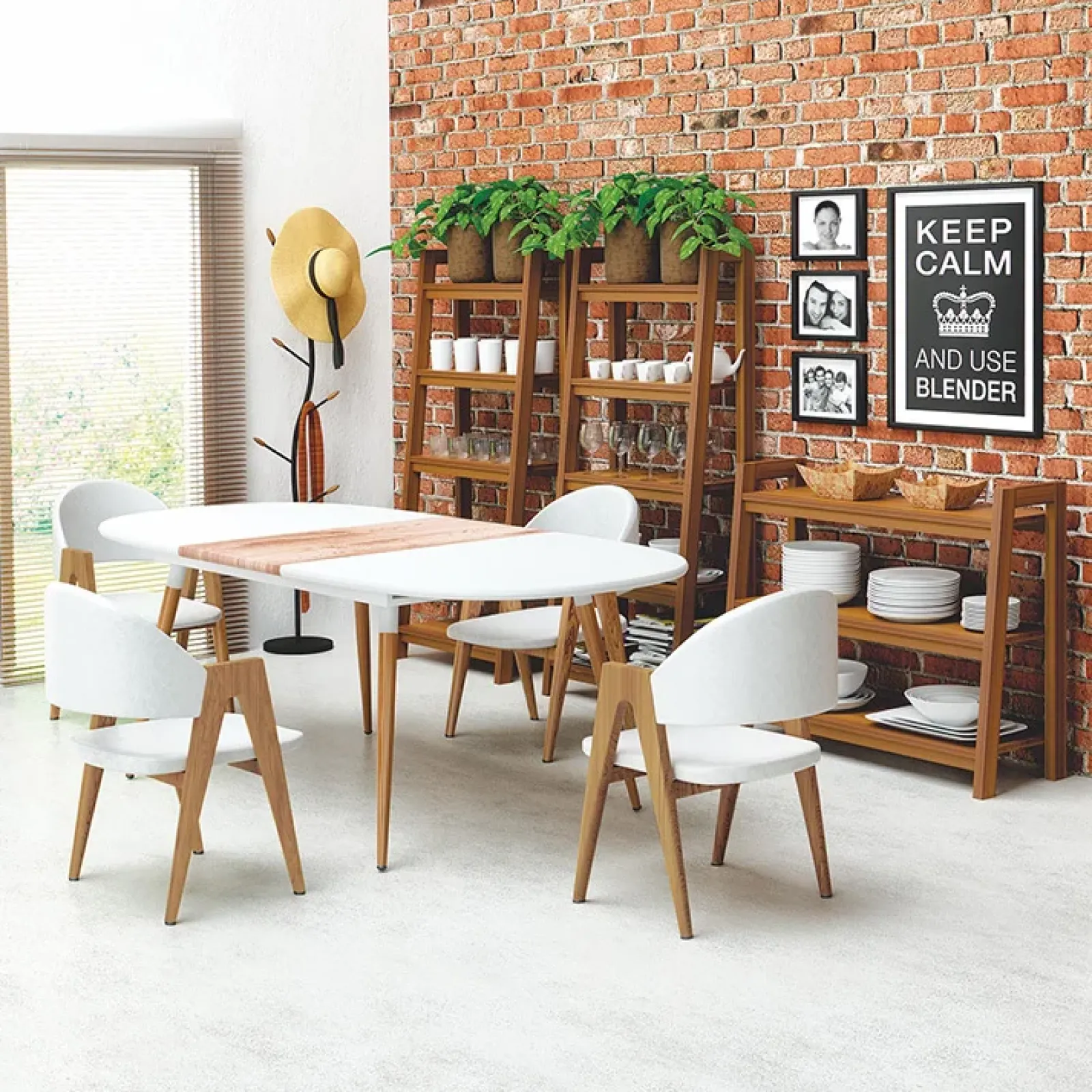 Garnero Arredamenti Tavoli Da Pranzo|Tavoli Allungabili-Tavolo 160/200cm allungabile bianco opaco rovere Giove Gihome®