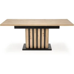 Garnero Arredamenti Tavoli In Legno|Tavoli Da Pranzo-Tavolo 130/180cm allungabile da pranzo rovere chiaro nero Harbin