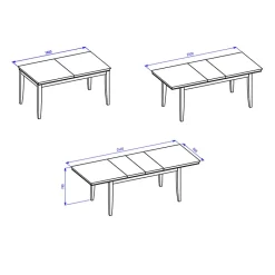 Garnero Arredamenti Tavoli In Legno|Tavoli Da Pranzo-Tavolo 160/240cm allungabile da pranzo rovere scuro Umag