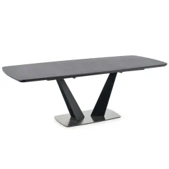 Garnero Arredamenti Tavoli Da Pranzo|Tavoli Allungabili-Tavolo 160/220cm allungabile moderno grigio scuro nero Sienna