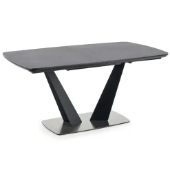 Garnero Arredamenti Tavoli Da Pranzo|Tavoli Allungabili-Tavolo 160/220cm allungabile moderno grigio scuro nero Sienna