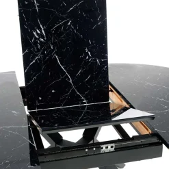 Garnero Arredamenti Tavoli Da Pranzo|Tavoli Allungabili-Tavolo 130/180cm allungabile moderno marmo nero Aspen