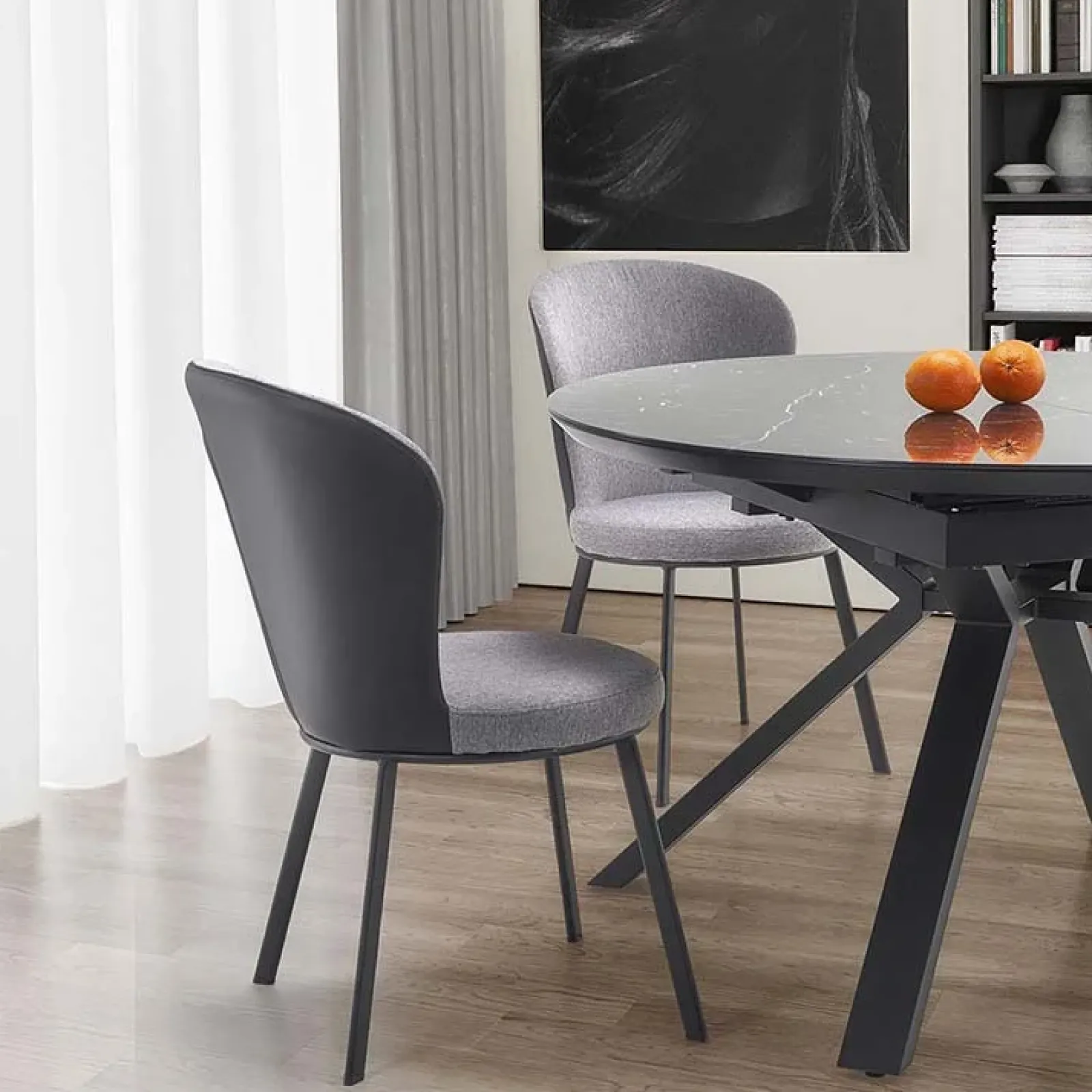 Garnero Arredamenti Tavoli Da Pranzo|Tavoli Allungabili-Tavolo 130/180cm allungabile moderno marmo nero Aspen