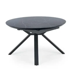 Garnero Arredamenti Tavoli Da Pranzo|Tavoli Allungabili-Tavolo 130/180cm allungabile moderno marmo nero Aspen