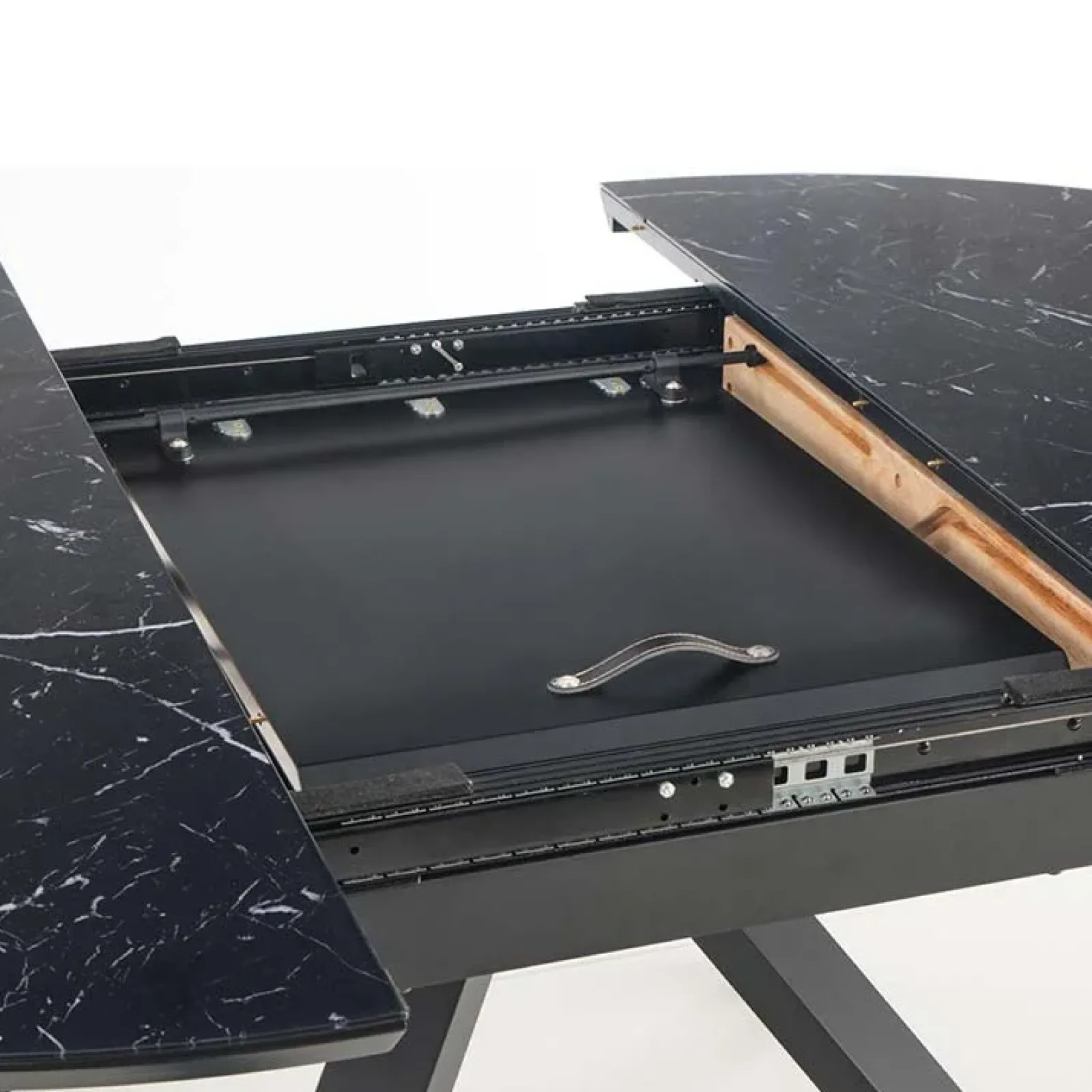 Garnero Arredamenti Tavoli Da Pranzo|Tavoli Allungabili-Tavolo 130/180cm allungabile moderno marmo nero Aspen