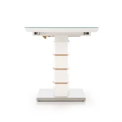 Garnero Arredamenti Tavoli In Vetro|Tavoli Da Pranzo-Tavolo 140/180cm allungabile moderno bianco lucido quercia Driade