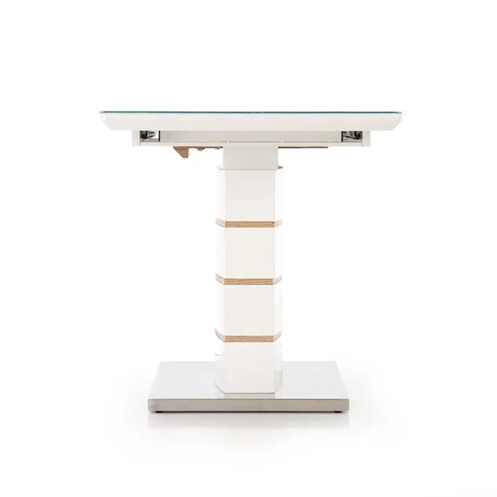 Garnero Arredamenti Tavoli In Vetro|Tavoli Da Pranzo-Tavolo 140/180cm allungabile moderno bianco lucido quercia Driade