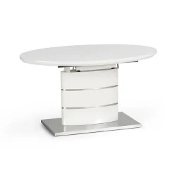 Garnero Arredamenti Tavoli Da Pranzo|Tavoli Allungabili-Tavolo 140/180cm allungabile moderna bianco lucido Tamarindo