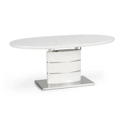 Garnero Arredamenti Tavoli Da Pranzo|Tavoli Allungabili-Tavolo 140/180cm allungabile moderna bianco lucido Tamarindo