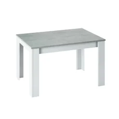 Garnero Arredamenti Tavoli Da Pranzo|Tavoli Allungabili-Tavolo 140/190cm allungabile moderno bianco opaco cemento Zander