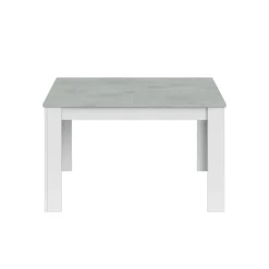 Garnero Arredamenti Tavoli Da Pranzo|Tavoli Allungabili-Tavolo 140/190cm allungabile moderno bianco opaco cemento Zander