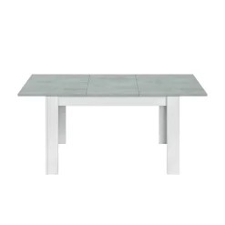 Garnero Arredamenti Tavoli Da Pranzo|Tavoli Allungabili-Tavolo 140/190cm allungabile moderno bianco opaco cemento Zander