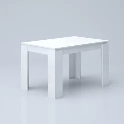 Garnero Arredamenti Tavoli Da Pranzo|Tavoli Allungabili-Tavolo 120/160cm allungabile moderno legno Atena Bianco Lucido