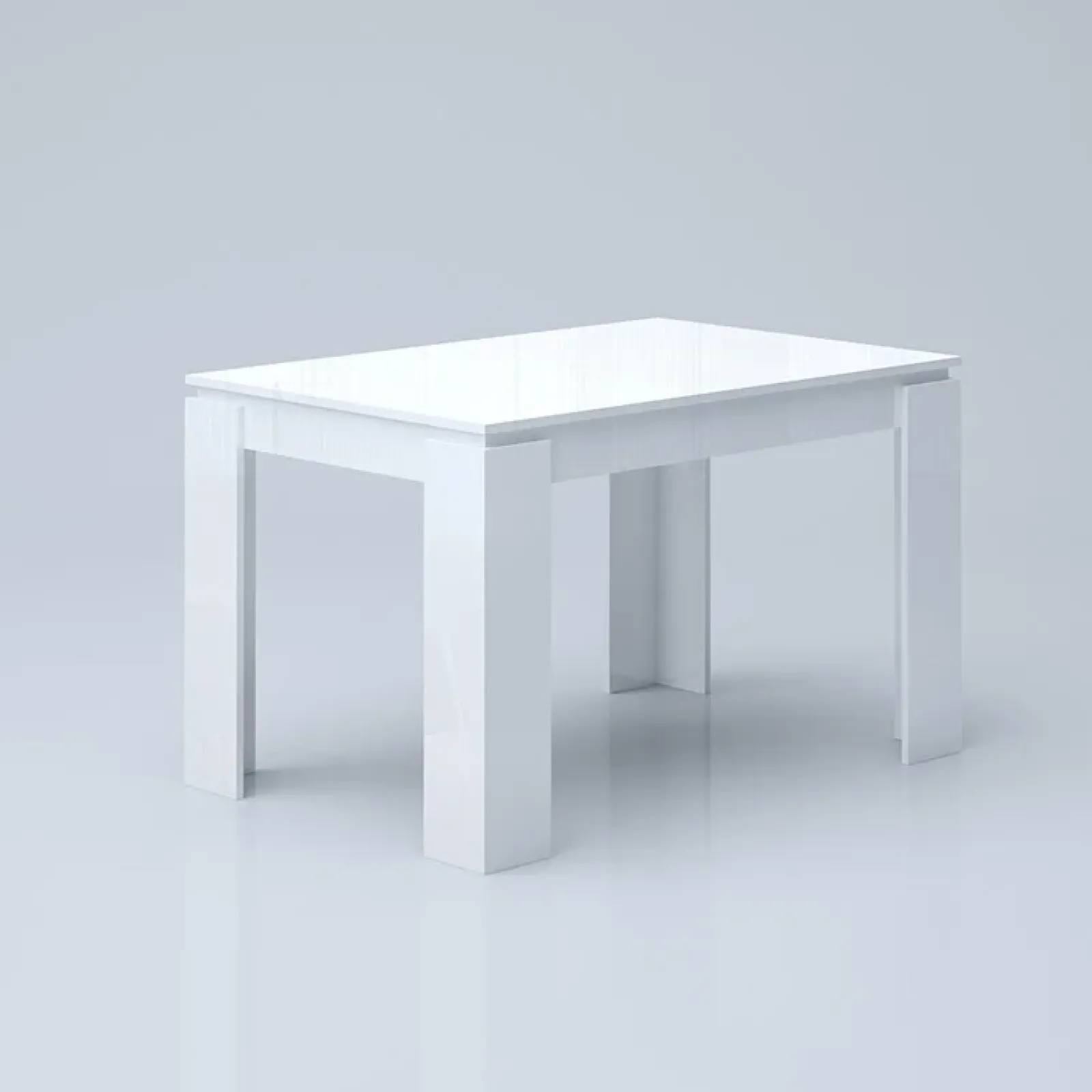 Garnero Arredamenti Tavoli Da Pranzo|Tavoli Allungabili-Tavolo 120/160cm allungabile moderno legno Atena Bianco Lucido